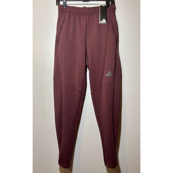 Adidas AEROREADY Men’s Jogger Pants Burgundy Size S New with Tags - Picture 2 of 6